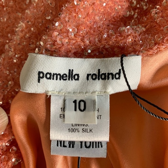 Pamella Rowland Cowl-Back Beaded Cocktail Dress - Picture 6 of 8